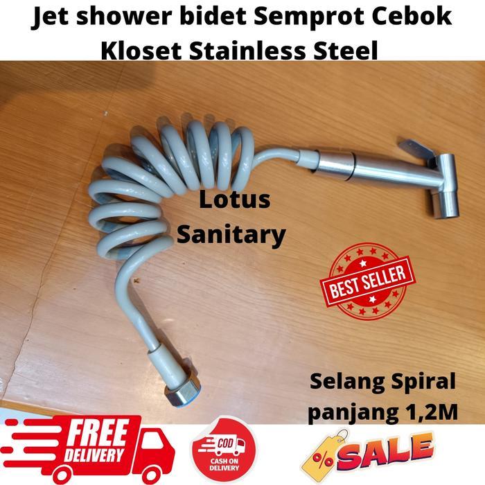 Jet Shower Bidet Cebok Kloset semprot Closet Stainless Selang spiral
