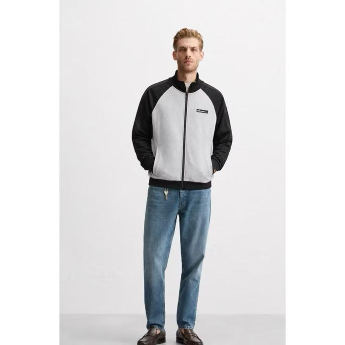 ￼Ellesse Taped Tracktop Jacket In Black / Grey