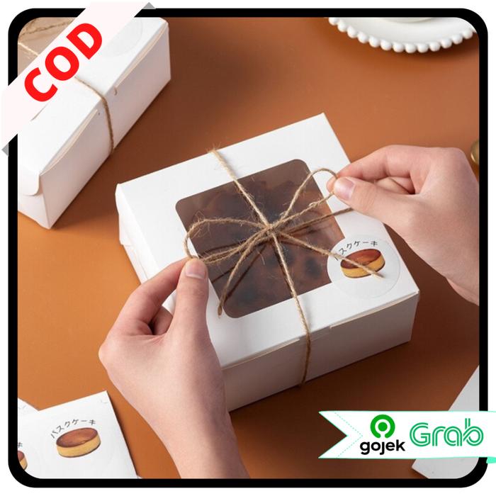 KAISSO - KARDUS HADIAH KUE KOTAK PENYIMPANAN KUE PUTIH POLOS SNACK BOX BASQUE CAKE BOX PACKAGING