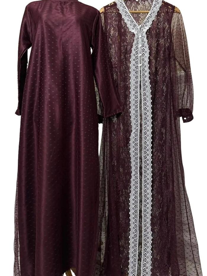 gamis jumbo ld 140 mewah model sekarang set outer brukat