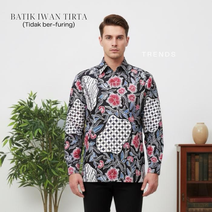 Kemeja Batik Motif Iwan Tirta, Batik Pria Lengan Panjang Terbaru, Kemeja Batik Formal Dengan Motif B