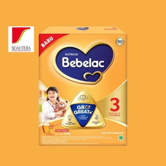Bebelac 3 Great+ Madu 620gr Box Original Susu Pertumbuhan Anak Rasa Honey Bergizi