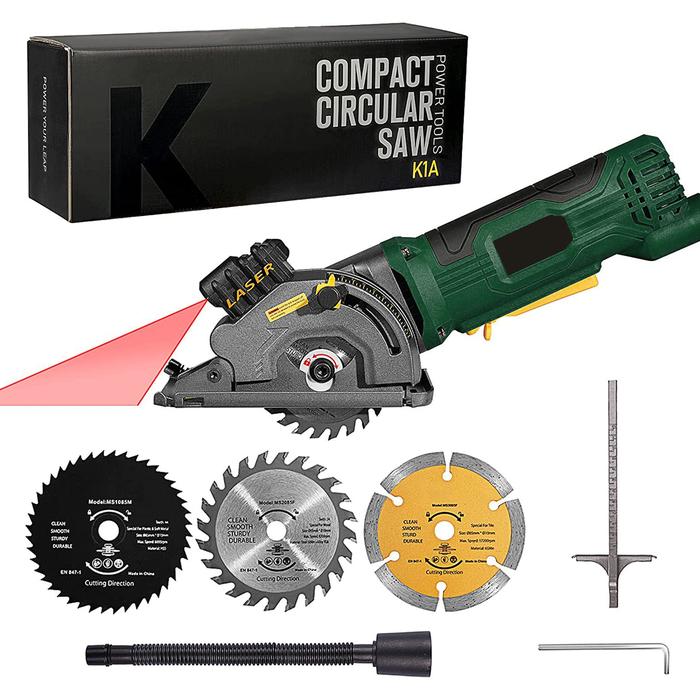 Mini Circular Saw 4.8Amp 3700RPM Compact Circular Saw with Laser