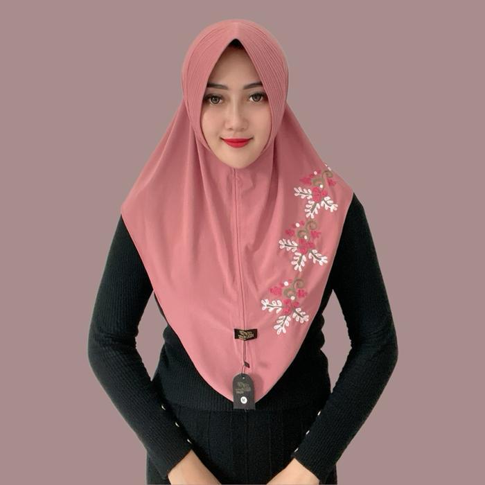 JILBAB INSTAN BERGO MOTIF RAJUT BUNGA