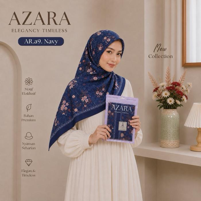 [ ECER ] Azara Motif Logo Besi / Jilbab Segiempat/ Hijab Motif Azara / Azara Motif / Jilbab Motif Az