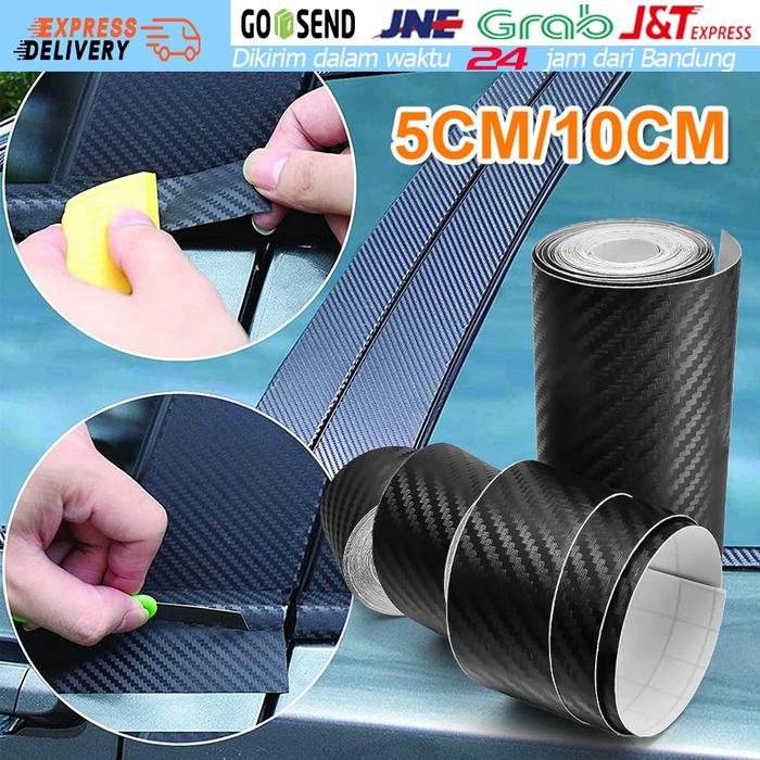 Stiker Karbon Pelindung Mobil Protector Carbon Fiber Car Wrap Film 5CM | 10CM x 5 Meter