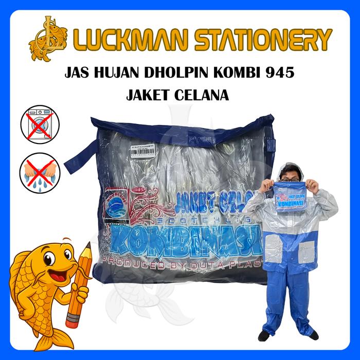 JAS HUJAN DHOLPIN KOMBI 945 / Jas Hujan Setelan celana panjang/ JAS HUJAN SETELAN DEWASA / MANTEL HU