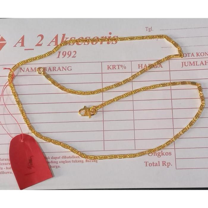 Kalung Emas 3gram motif tempe anti luntur dan karat ada nota dari toko