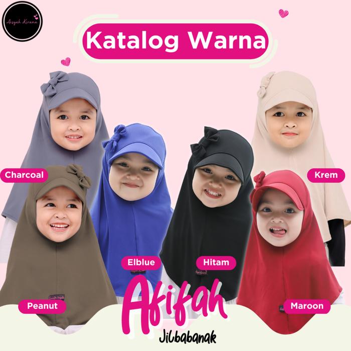 Afifah Jilbab Anak Jilbab Bayi Topi Usia 1-9 Tahun Bahan Jersey Adem Hijab Bergo Instan Nyaman Aman 