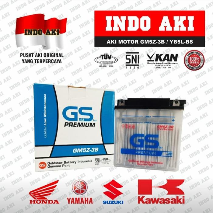 Aki Motor Yamaha Mio Sporty Gm5 Gm5Z 3B Gm5Z3B Gs Gold Star Accu Basah Tbk