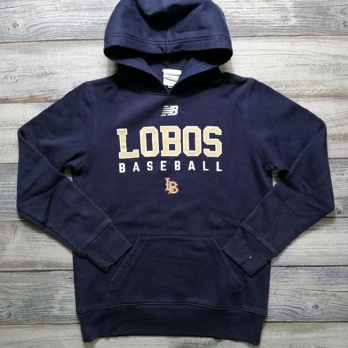 Jaket Hoodie NB Biglogo LOBOS Baseball Unisex Navy dengan Desain Sporty dan Nyaman