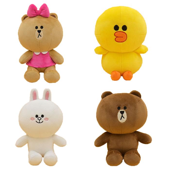 Kawaii Line Friends Plush Doll Cartoon Cony Bunny Brown Bear Sally