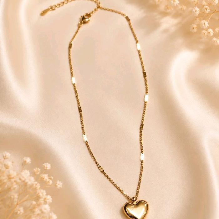 kalung koyek love lapis emas rose gold