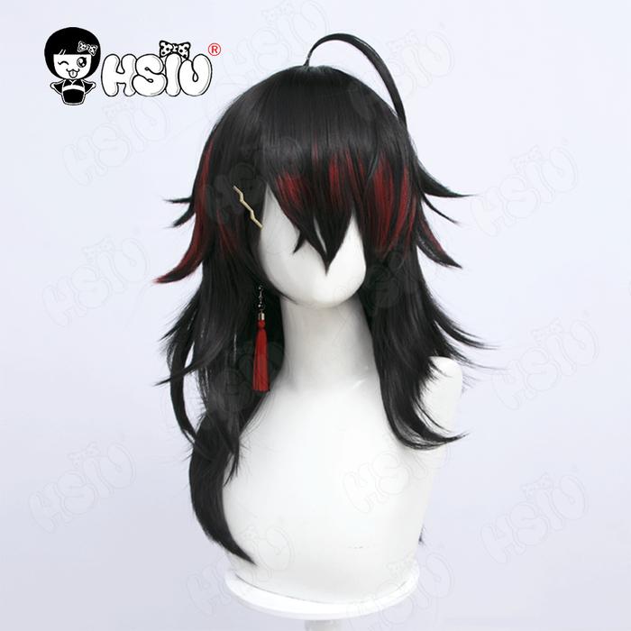 Vox Akuma Cosplay Wig VTuber Cosplay Wig HSIU Black Mixed Red Heat