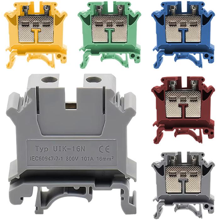 UK-2.5B DIN Rail Universal Brass Block Screw Clamp Wiring Voltage Terminal UK1.5N/3N/5N/6N/10N/16N/2