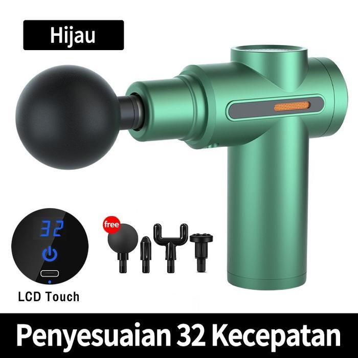 Pijat listrik/DEEP TISSUE MUSCLE MASSAGER Alat-black 4 in 1/Pijat Getar Terapi Otot/Pembentuk Otot E