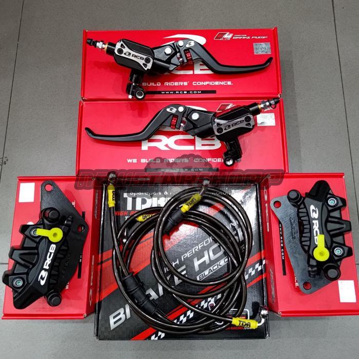 Paketan Master Rem RCB E3 Plus 14mm Set Kanan Kiri + Kaliper RCB S26 Series 2 Piston + Selang Rem TD
