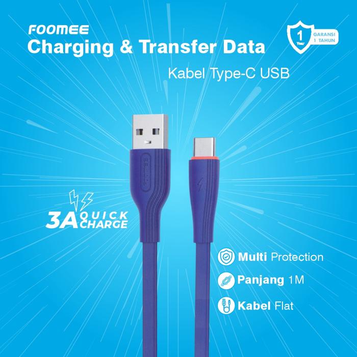 Kabel Charger Kabel Data Micro Flat Cable Data USB Type Lightning Iphone 2.4A Fast Charging Panjang
