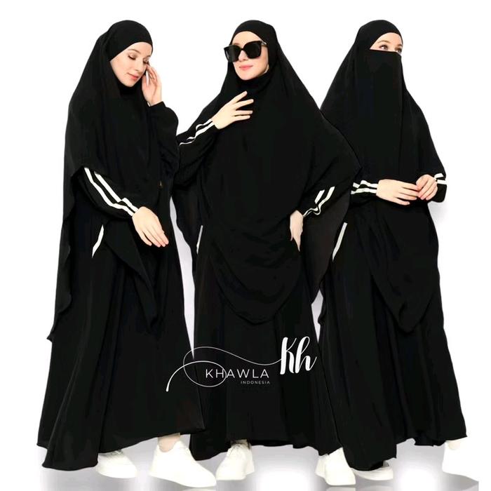 Shaqueena Gamis Bandung | Maysa Abaya Syari Set French Khimar | Abaya Crincle Airflow | Abaya Murah