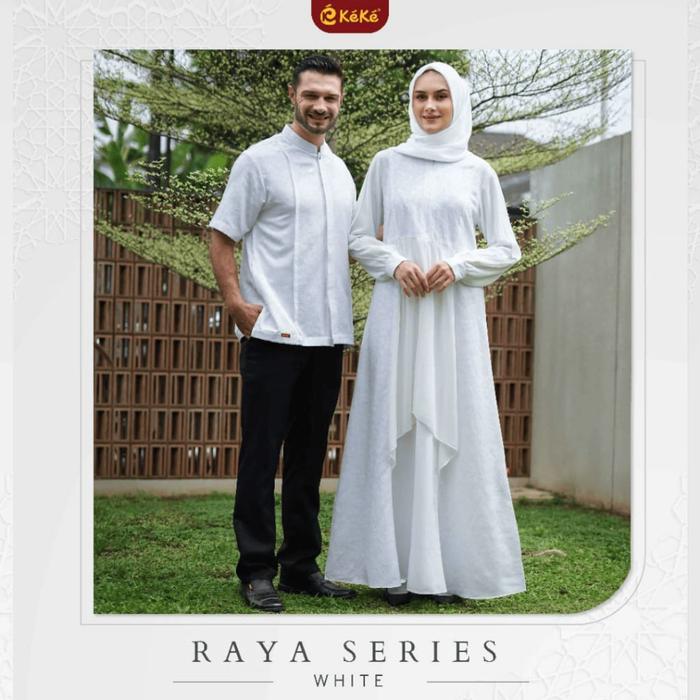 KEKE -  Gamis Dewasa Kamily Series 03 White Gamis Putih Polos Dewasa