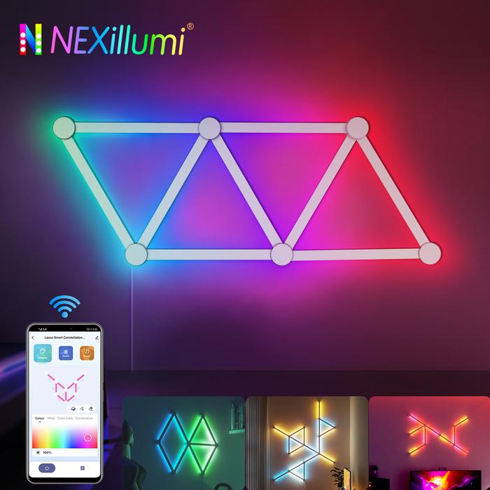 LED Wall Lights RGB+IC Light Bars with Music Sync Multicolor Modular