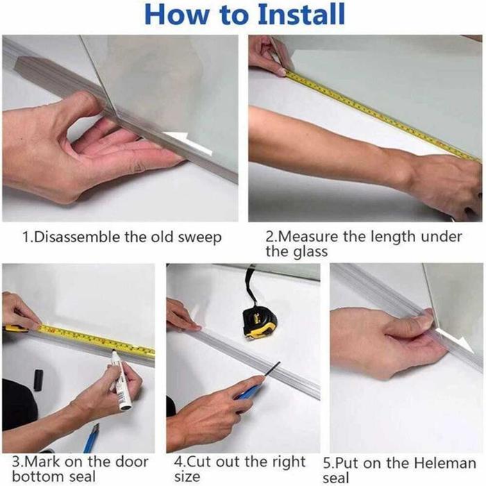 Seal Strip Penutup Celah Pintu Kaca Kamar Mandi PVC 50cm - B50