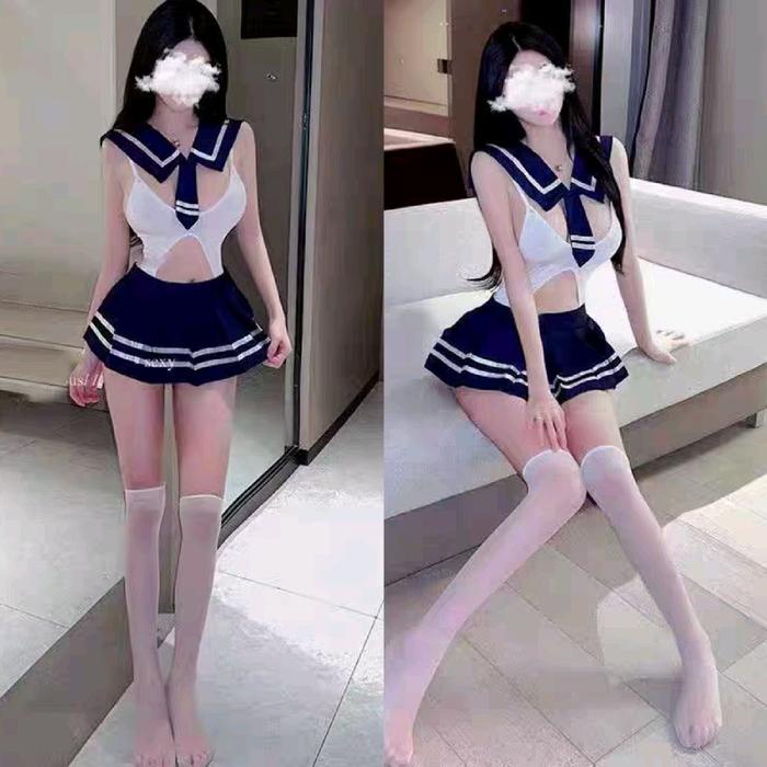 Set Lingerie Wanita Sexy Kostum Murid Sekolah Jepang NF384 Baju Sailor Wanita Model Terbaru