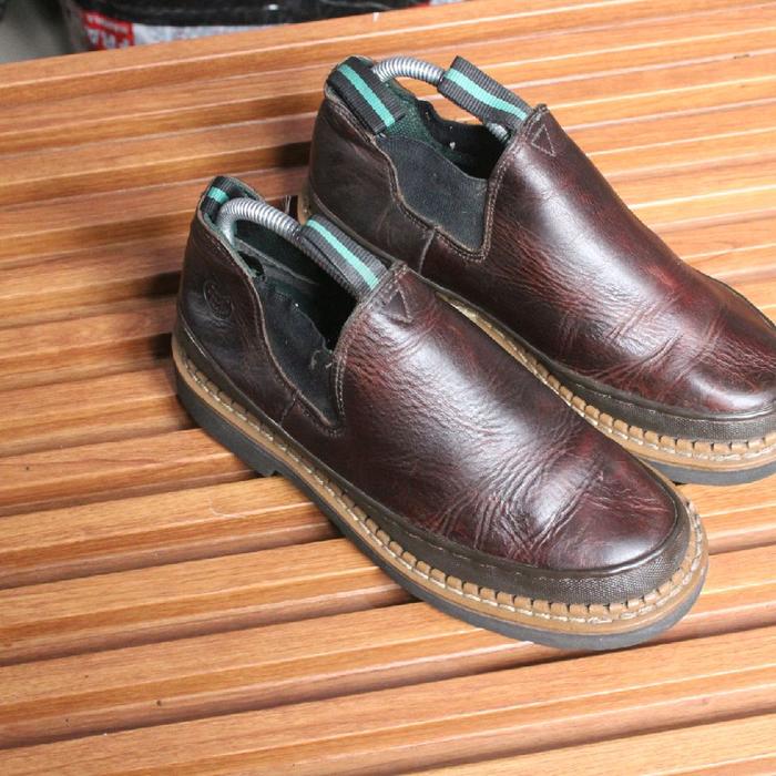 Chelsea  boot full black low" Georgia boot" upper kulit asli tebal tapak keras tebal size 40  insole