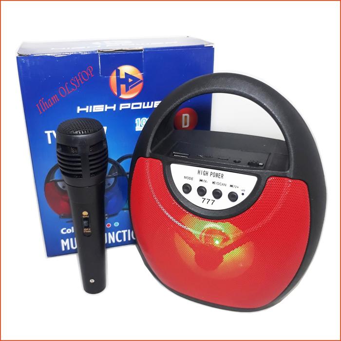 Speaker Portabel Bluetooth High Power 777D + Microphone / FM Radio / USB Super Bass