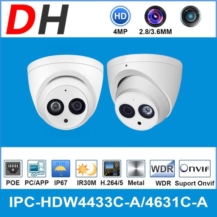 Dahua 4MP 6MP IP Camera IPC-HDW4433C-A IPC-HDW4631C-A POE Built-in