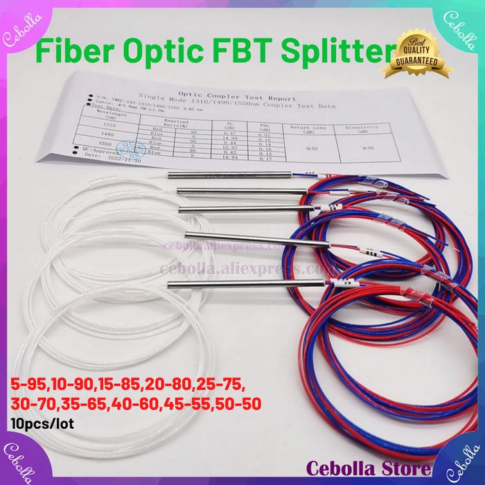 Original 10PCS/lot 1x2 0.9mm Unbalanced Coupler Splitter Ratio Fiber