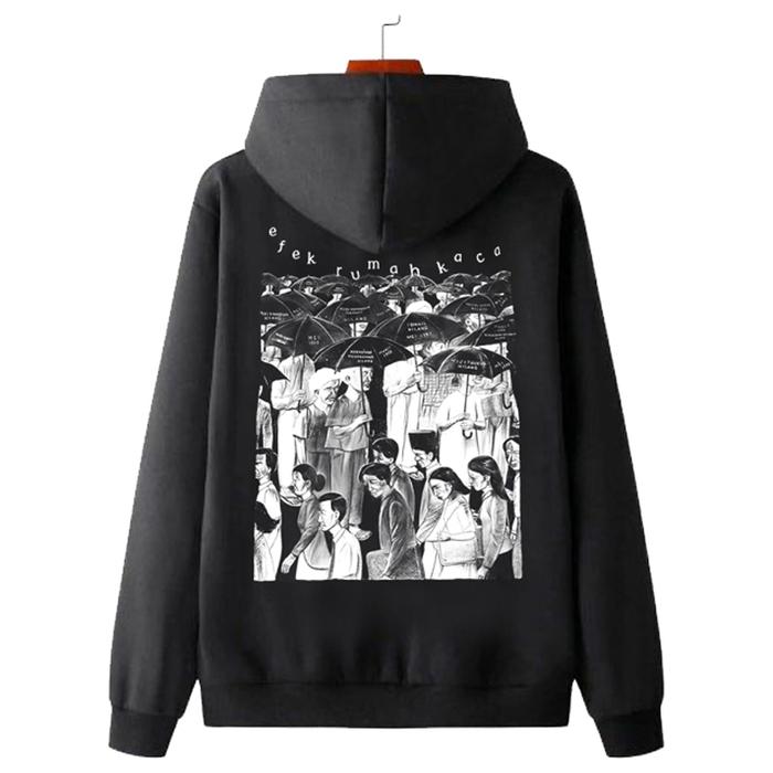 Sweater Efek Rumah Kaca Hoodie Bahan Cotton Fleece | Ritsleting & Jumper | Pullover & Zipper Hoodie 
