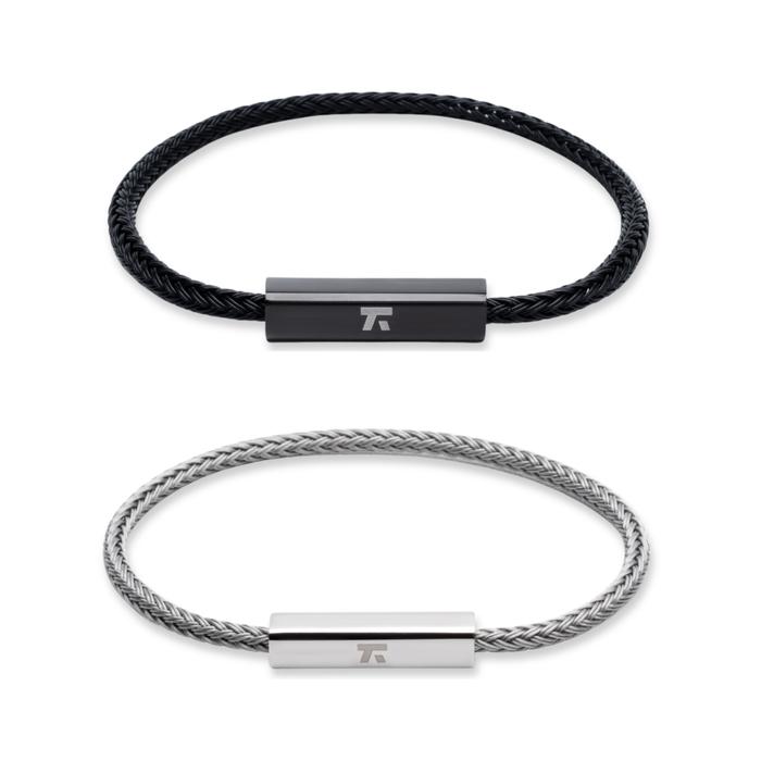 Kuze Original Gelang 316L Stainless Steel Collection-Berkley Bracelet Hitam & Silver Anti Karat Aman