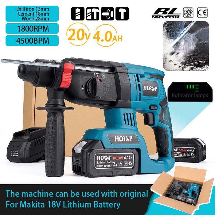 Brushless Electric Hammer Cordless Rotary Hammer Impact Drill 4 Modes Multifunctional Hammer Drill P