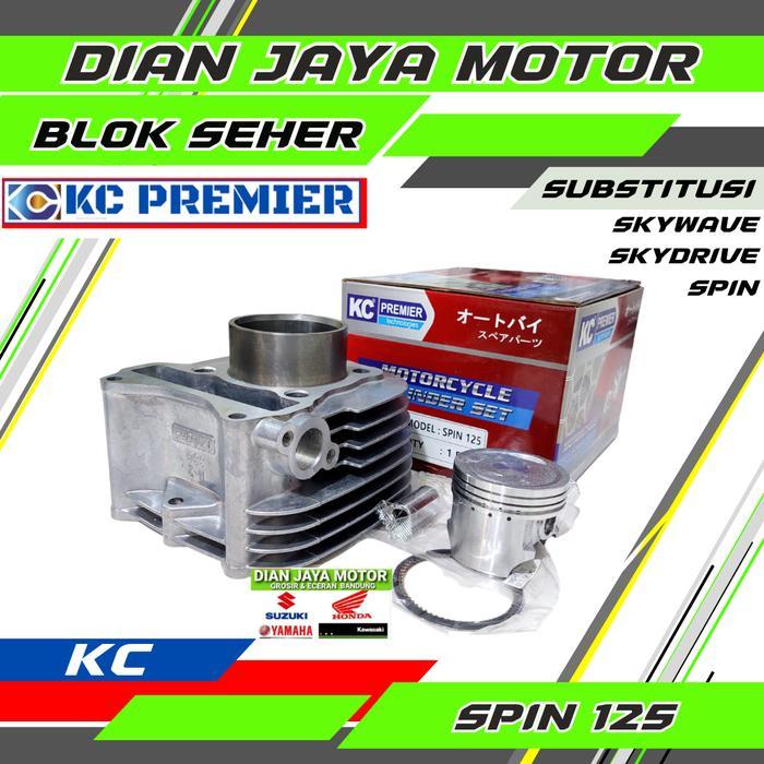 KC BORING KIT BLOK SEHER SPIN 125 SKYWAVE SKYDRIVE KC PREMIER CYLINDER BLOK SUZUKI SPIN 125 SKYWAVE