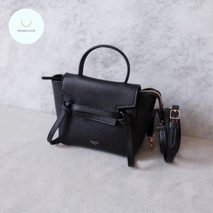 CELINE PICO BELT BAG IN BLACK & DARK GREY