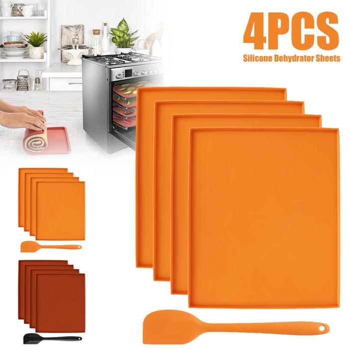 4PCS Silicone Dehydrator Sheets Dehydrator Mats with Scraper for