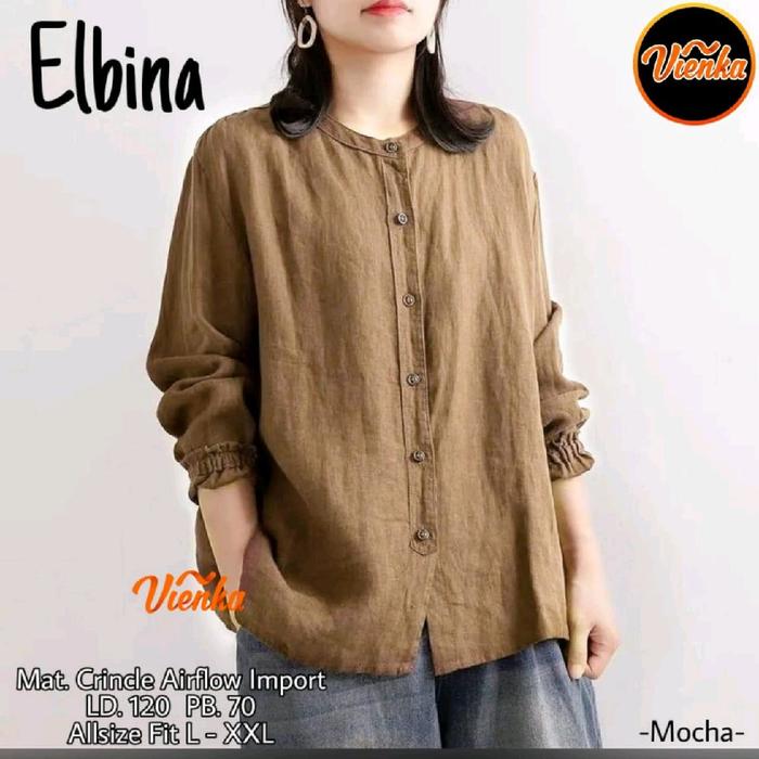 Elbina atasan kemeja airflow jumbo Ld 120 xxl