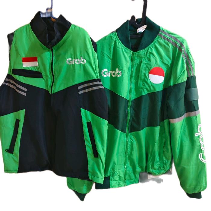 Grab Rompi dan Jaket Ojol Big Size Jumbo XXXL Hijau dan Hitam dengan Logo Indonesia