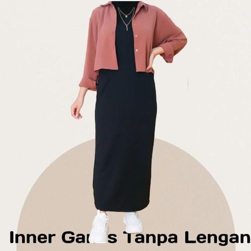 Manset Baju Gamis Lekbong Span Hitam / Inner Span Inspan Long Dress