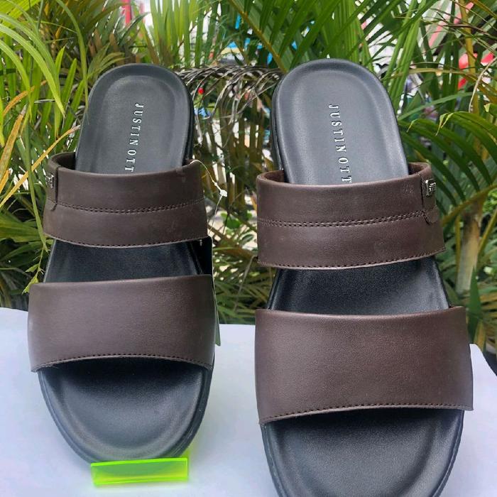 Justin Otto Sendal Kulit Pria Model Comfortable dengan Tali Adjustable dan Sol Tebal untuk Keseharia