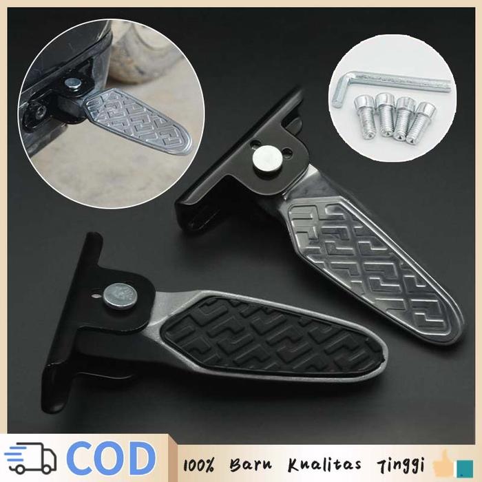 1pasangan Aluminum Pedal Belakang Sepeda Listrik Pijakan Kaki Belakang Sepeda Listrik Jalu Lipat Tid