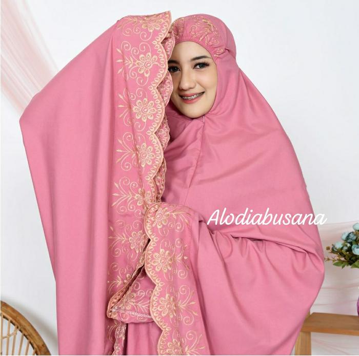 Mukena Alwiya 2in1 Perlengkapan Sholat Wanita Mukena Jumbo Bordir Mukena Lebaran Fashion Muslimah