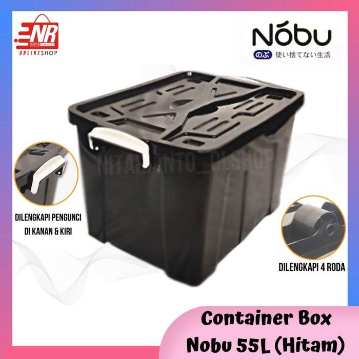 Box Container Nobu 55 Liter - Container Box Plastik - Box Plastik Plus Roda - Box Plastik Serbaguna 