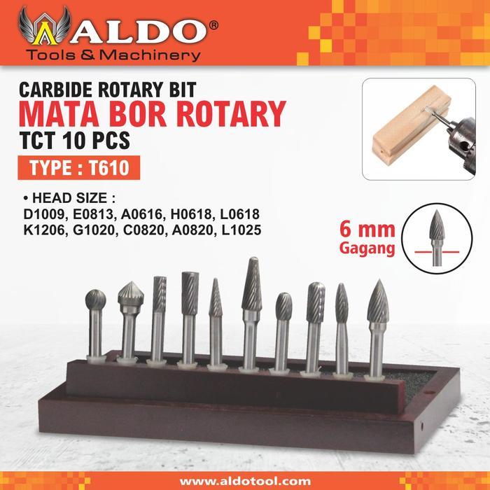 MATA BOR ROTARY TCT 10 PCS TYPE : T610 VARIAN AS 6 MM MERK ALDO