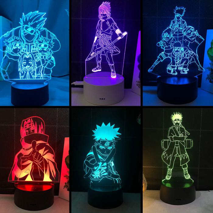 Lampu Malam LED 3d Figur Anime Naruto Uzumaki Led Lampu Malam Tim 7