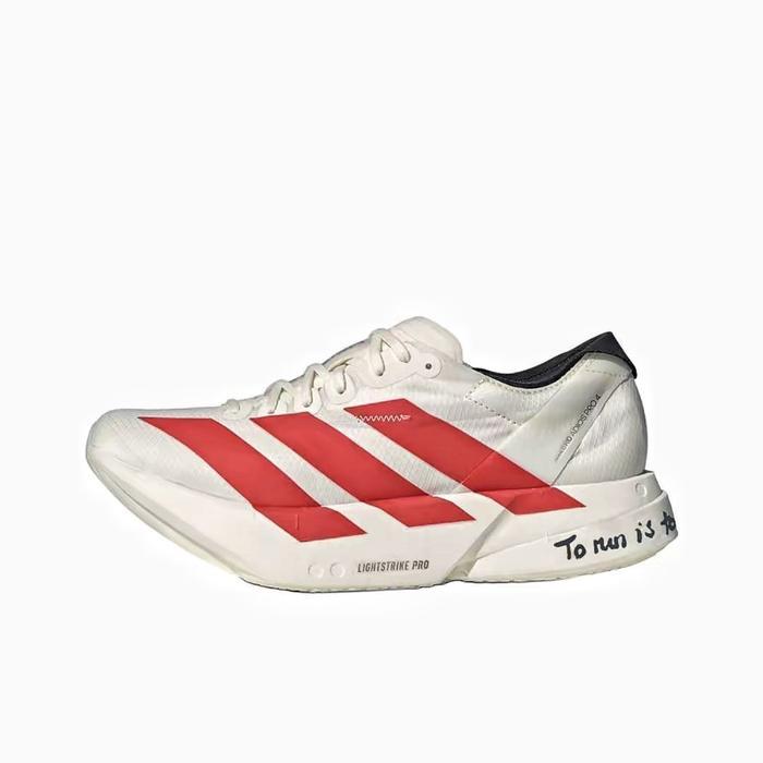 Sepatu Running Adidas Adizero Adios Pro 4 Off White/Better Scarlet/Core Black JR6363 BNIB 100% Real 