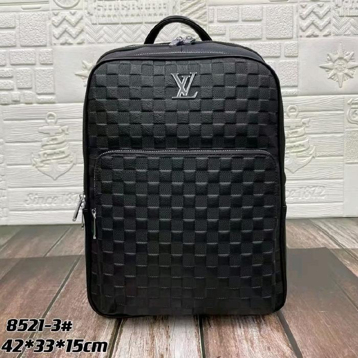 RANSEL BAGPACK BRANDED PRIA L'8521-3 BLACK LEATHER MIROR