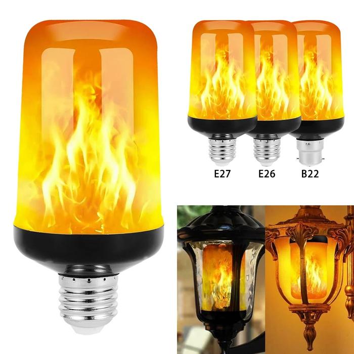 B22 E27 LED Simulation Flame Light Bulbs 4 Modes Party LED Flame
