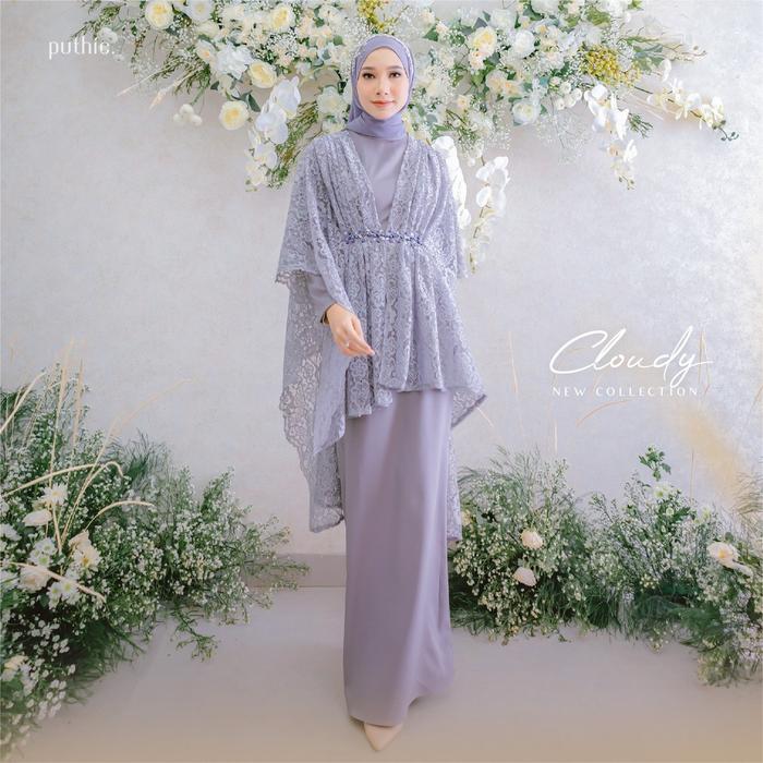 PUTHIC - Cloudy Dress - Gamis - Gaun - Long Dress - Lebaran- Halal Bihalal - Akad - Resepsi - Anggun